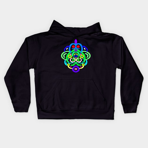 Mr. Friendly Alien Face Kids Hoodie by SuperMoniVerse